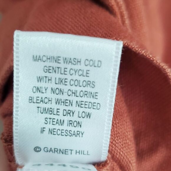 Garnet Hill 100% Linen Rust Orange Plus Skirt with Front Pockets Size 18 - Picture 8 of 10